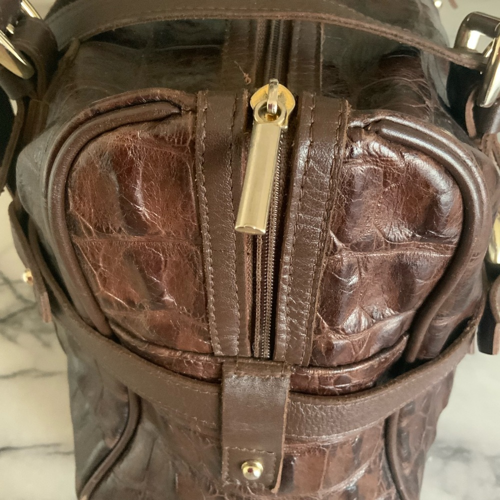 Genius leather large Boston Bag made in italy - Picture 7 of 16